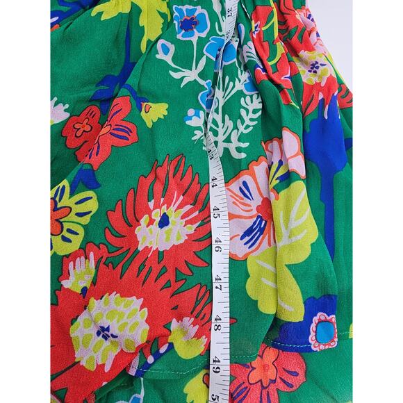 Boden Women's 6P V-Neck Puff Maxi Dress Green Tambourine Wild Flower NWT - Picture 8 of 10